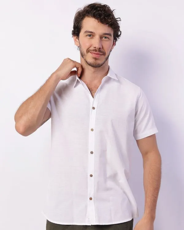 Camisa Masculina Manga Curta Branca GG