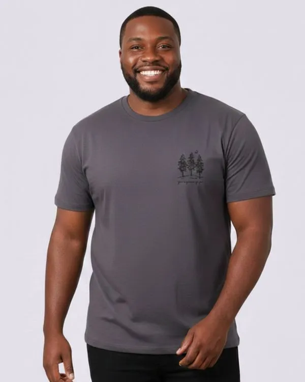 Camiseta Plus Size Masculina Algodão Estampa Cinza Escuro G4
