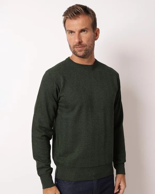 Suéter Masculino Texturizado Tricô Verde P