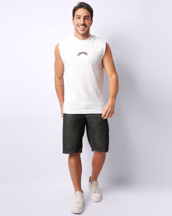 Bermuda Jeans Masculina Reta Com Bolsos Preta 42