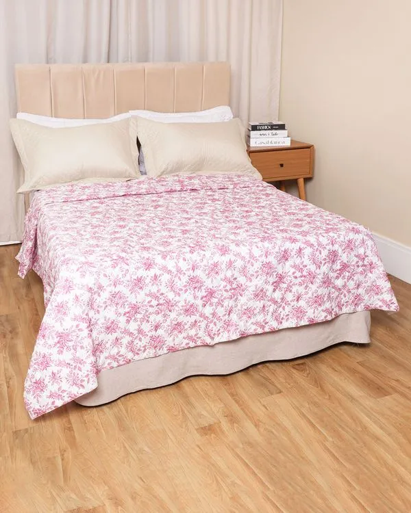 Colcha Casal Matelassê Arte & Cazza Estampa Floral Lilás UN