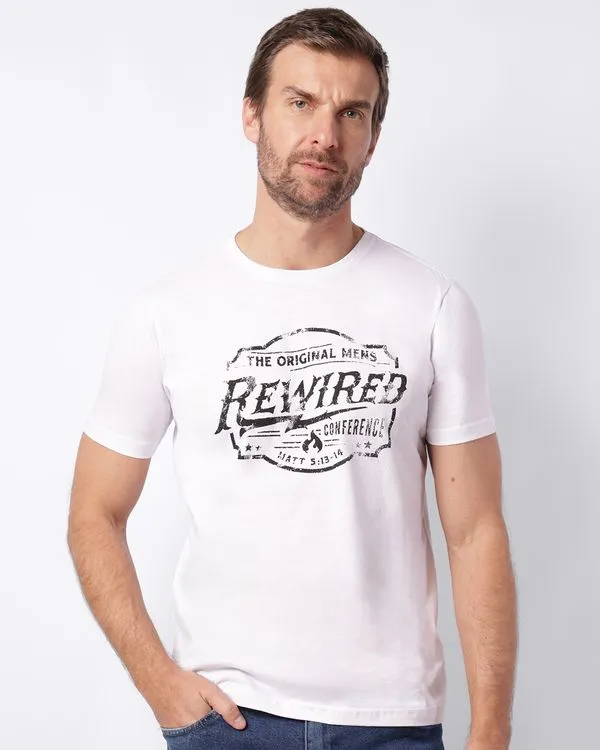 Camiseta Masculina com Estampa Rewired Manga Curta Branca P