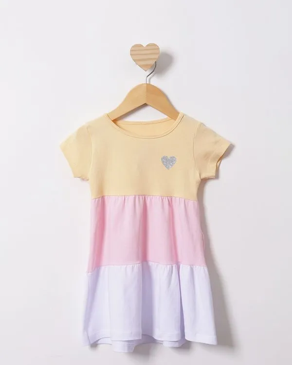 Vestido Infantil Curto Três Marias Amarelo 8