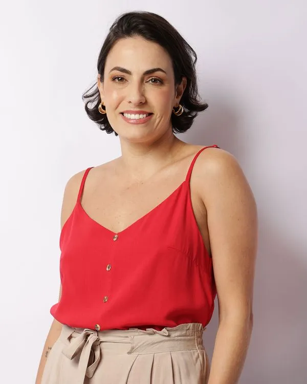 Regata Feminina Alça Ajustável Viscose Vermelha M