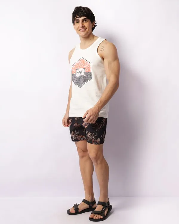 Bermuda Surf Masculina Estampada Preta GG