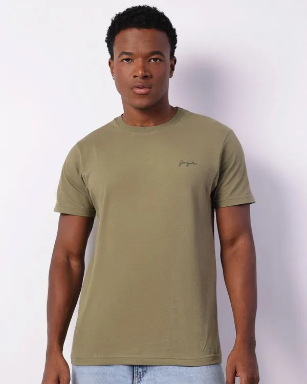 Camiseta Masculina Gangster Estampa Frontal Manga Curta Verde GG