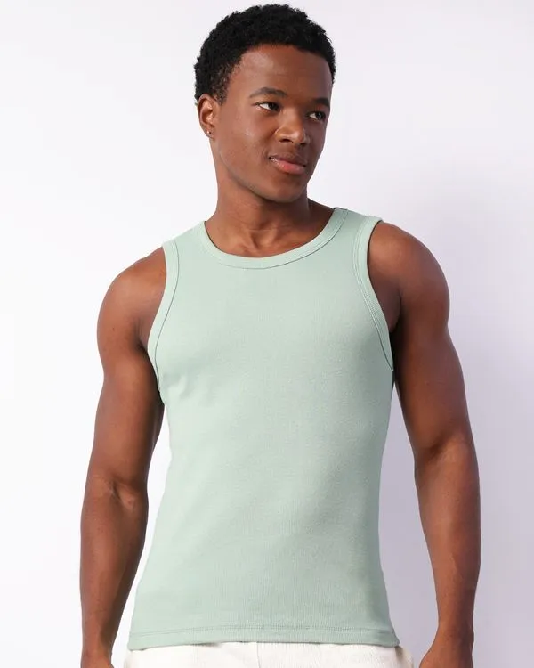 Regata Masculina Canelada Verde G