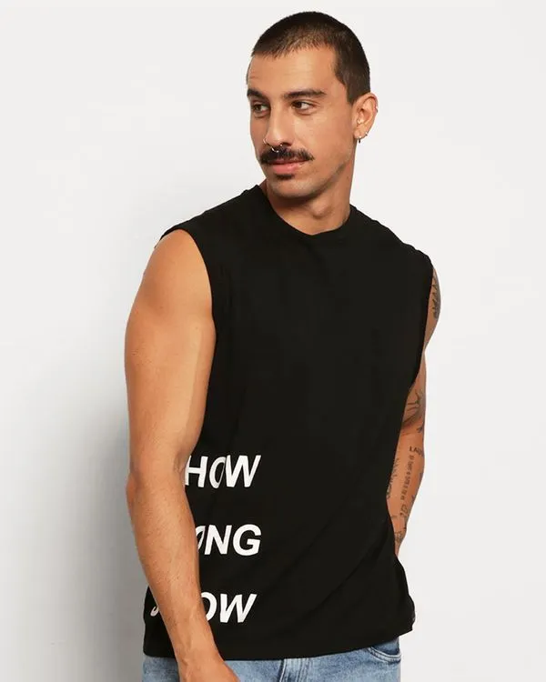 Regata Masculina Viscose Com Estampa Preta G