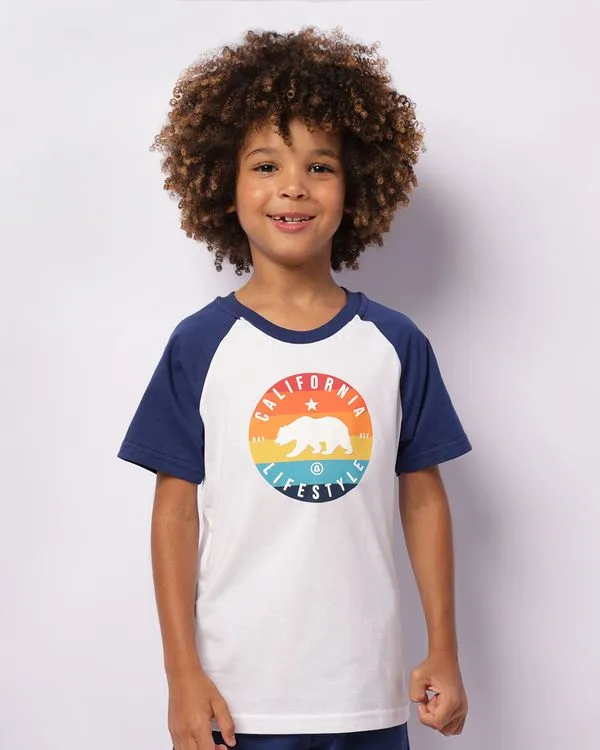 Camiseta Infantil Estampa Califórnia Manga Curta Branca 8