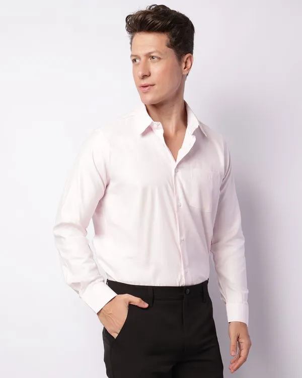 Camisa Masculina Social Manga Longa Pontilhada Rosa 5