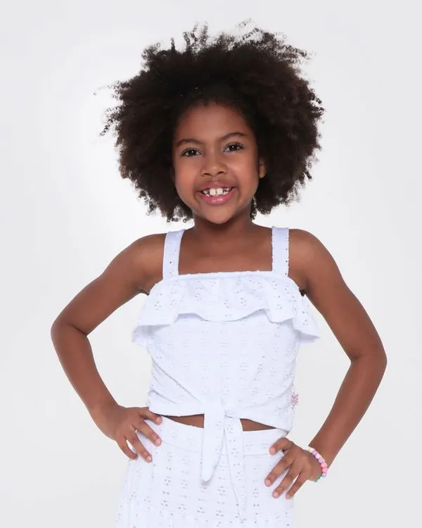Regata Infantil Cropped Laise Branca 8
