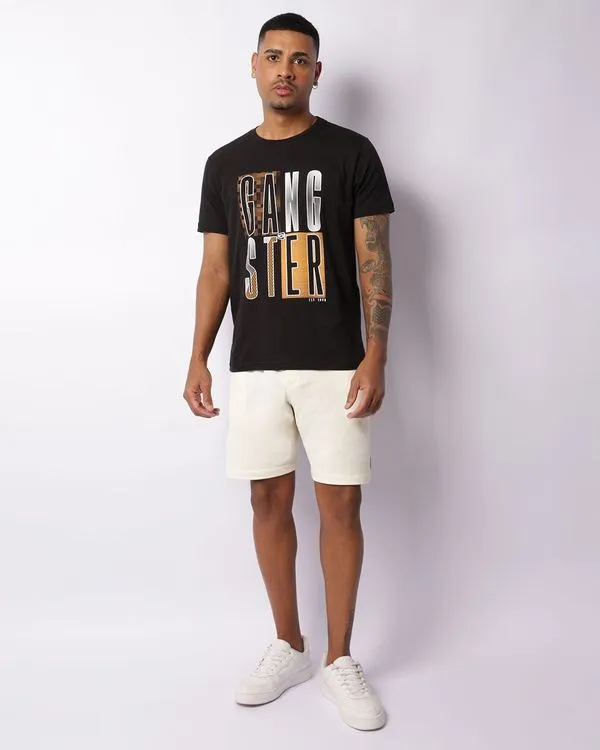 Bermuda Masculina Reta Moletinho Texturizada Off White GG