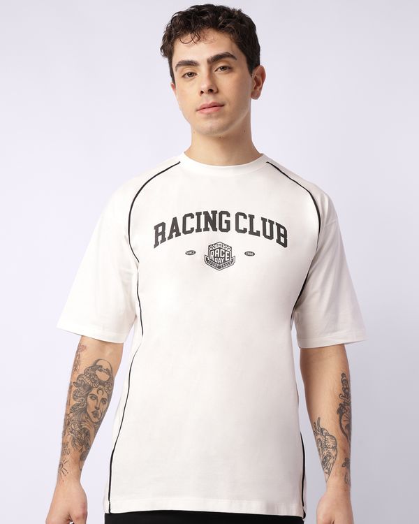 Camiseta Masculina com Estampa Racing Manga Curta Off White M