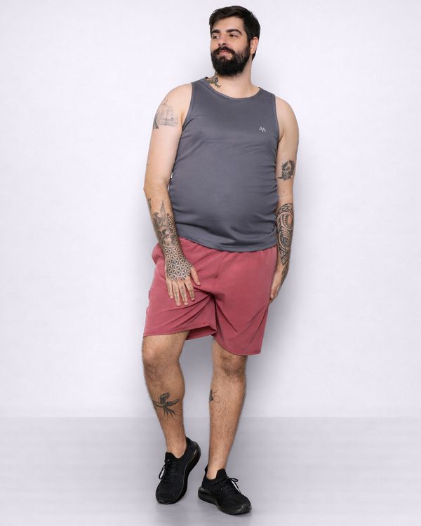 Bermuda Esportiva Plus Size Masculina Reta Fitter Vermelha G3