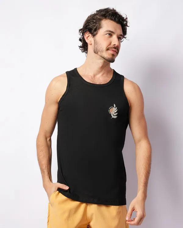 Regata Masculina Surf Estampada Preta GG
