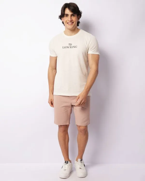 Bermuda Sarja Masculina Barra Desfiada Com Cordão Rosa 42