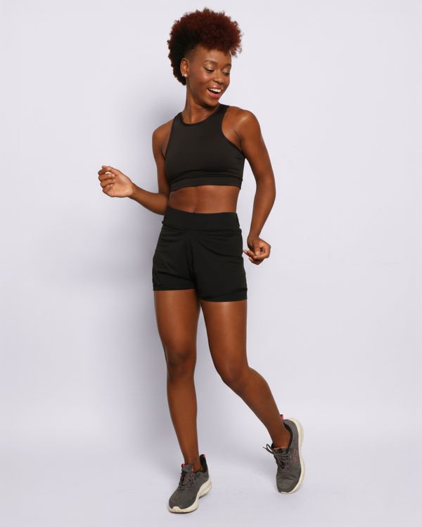 Short Fitness Feminino Curto Fitter Preto G
