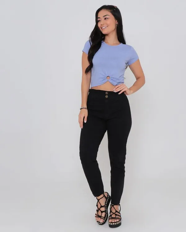 Calça Sarja Feminina Clochard Preta 40
