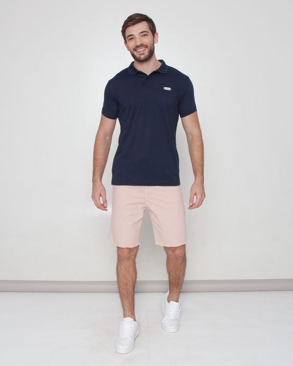 Bermuda Sarja Masculina Barra Desfiada Rosa 38