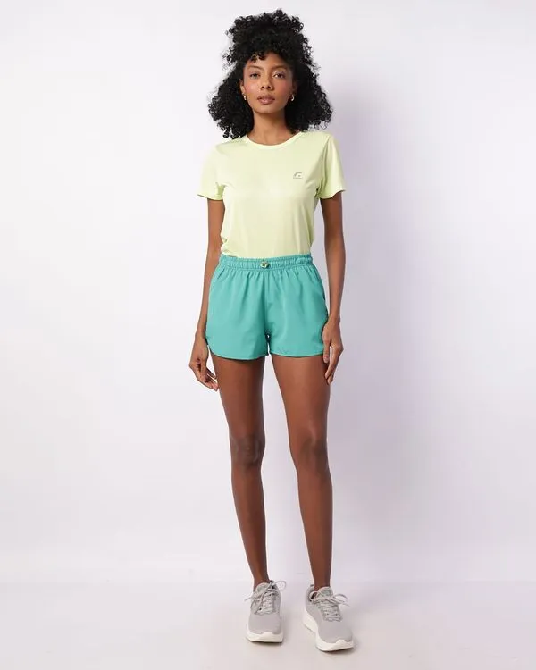 Short Fitness Feminino Curto Boxer com Bolsos Verde GG