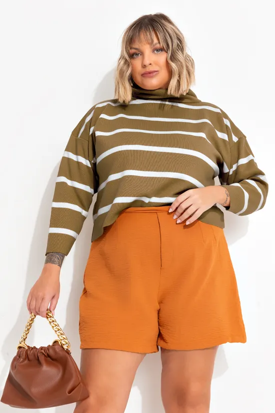Blusa em Tricô Bege XXG