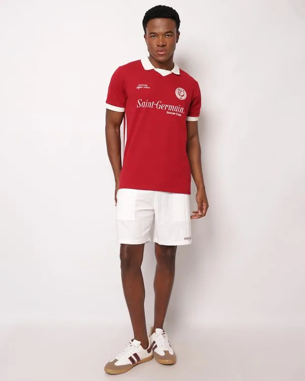 Bermuda Masculina Algodão Texturizada com Bordado Off White GG