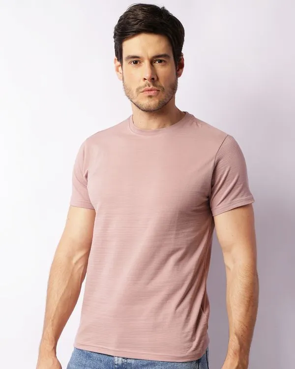 Camiseta Masculina Básica Mesclada Rosa G