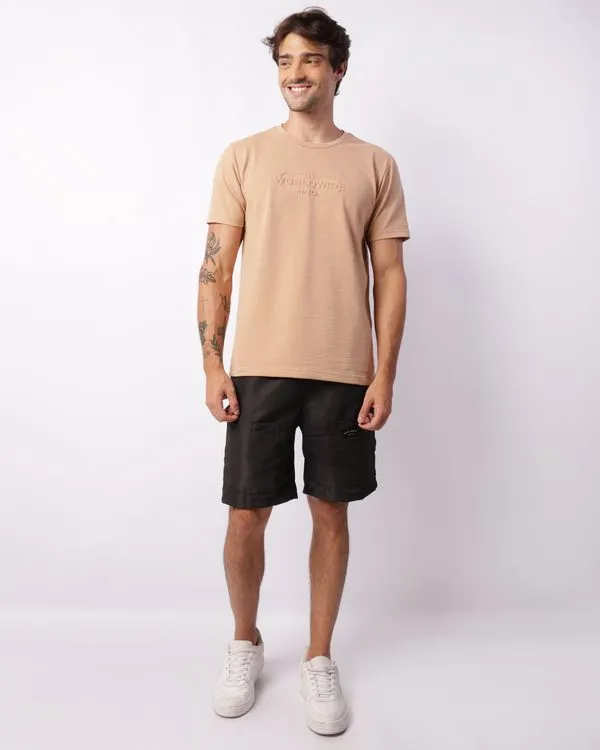Bermuda Masculina Reta Com Bolsos Elástico Cordão Preta P