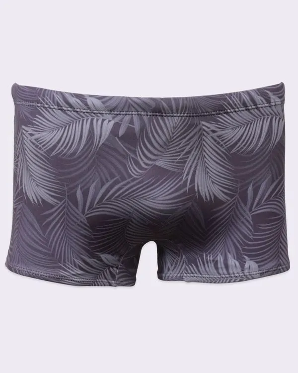 Sunga Box Masculina Estampada Folhas Cinza M