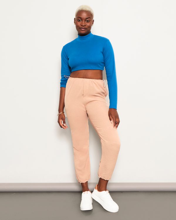 Calça Feminina Jogger Viscose Bege G