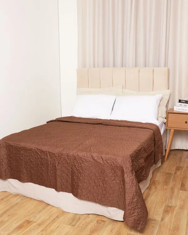 ​Colcha Casal Arte & Cazza Matelassê Com Viés Marrom UN