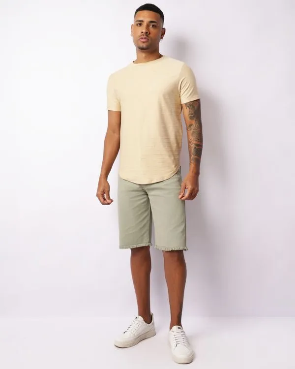 Bermuda Sarja Masculina Reta Barra Desfiada Verde 48