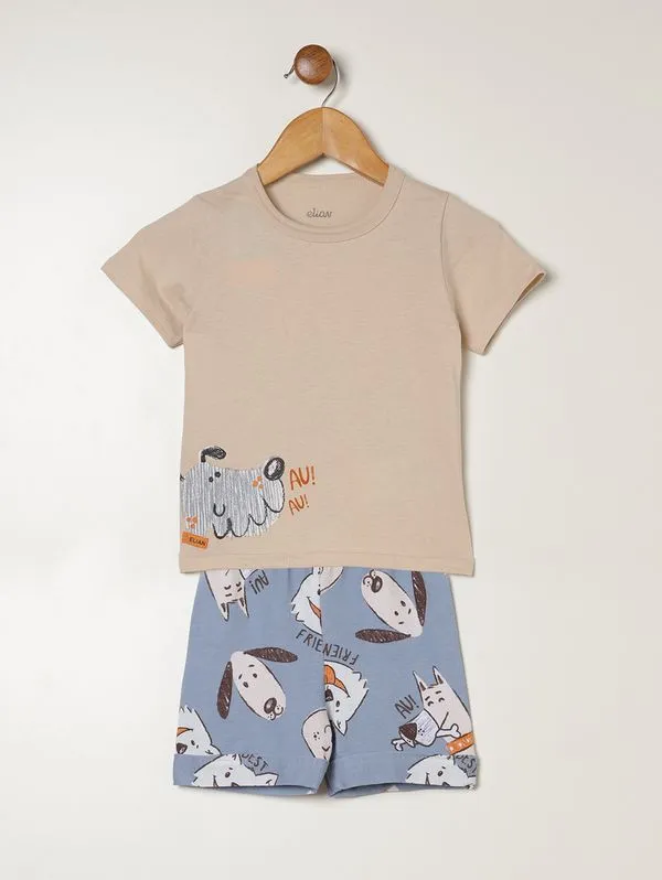 Conjunto Curto Infantil Para Bebê - BEGE G