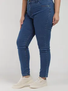 Calça Jeans Cigarrete Plus Size Feminina AZUL 48