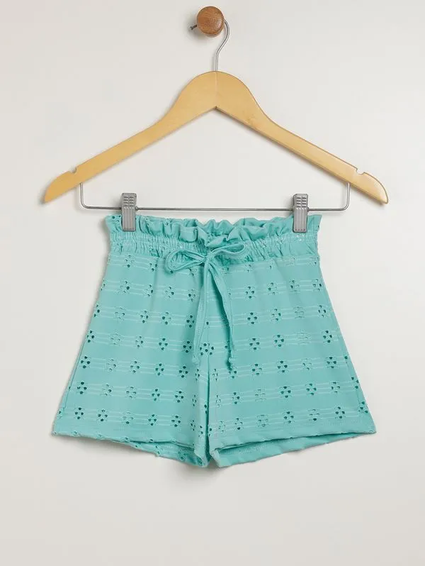 Short Malha Juvenil Para Menina - VERDE 16