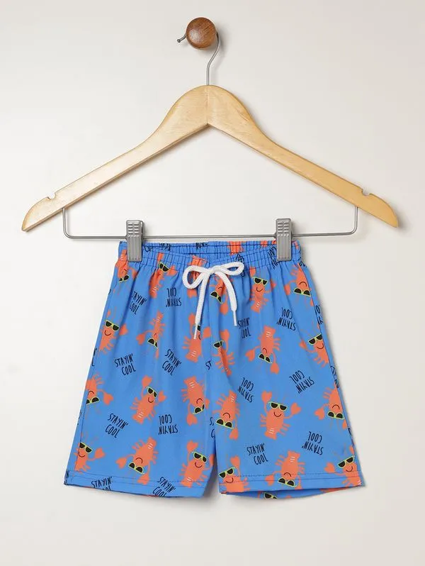 Bermuda Estampada Infantil Para Menino - AZUL 1