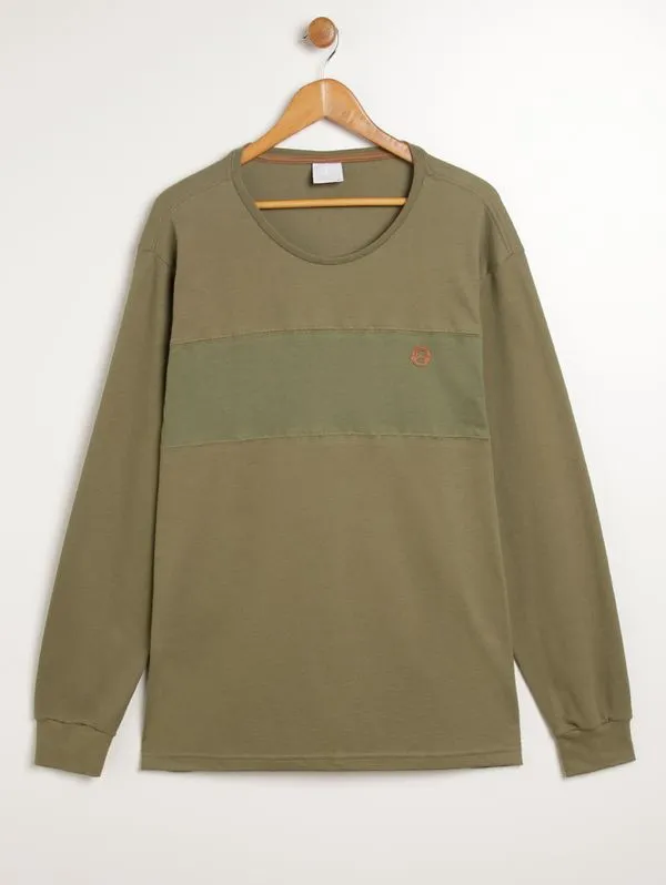Camiseta Manga Longa Plus Size Masculina VERDE EX3
