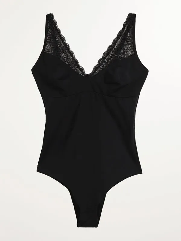 Body Modelador Renda Feminino PRETO G