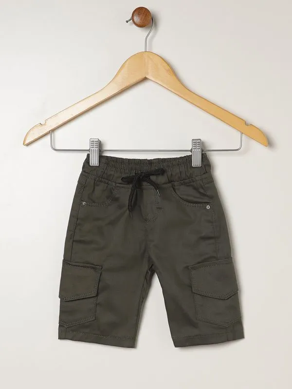 Bermuda Sarja Cargo Infantil Para Menino - VERDE 3