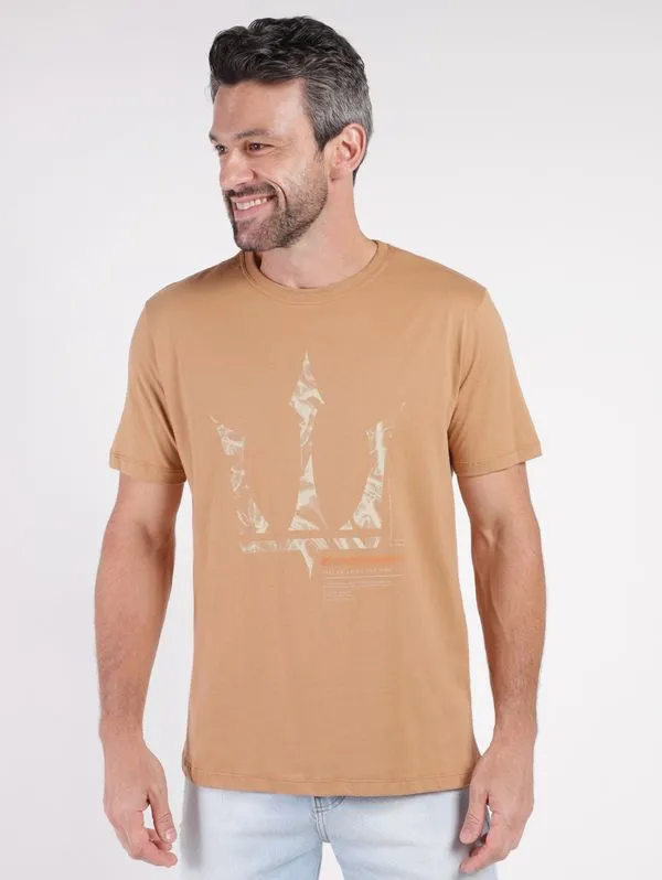 Camiseta Manga Curta Masculina MARROM GG