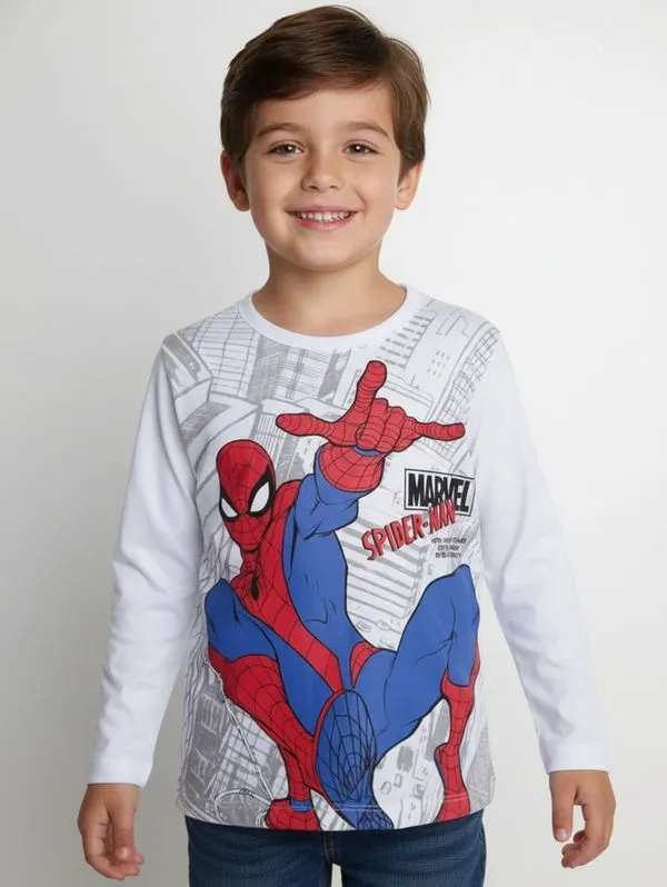 Camiseta Spider Man Infantil Para Menino - BRANCO 4