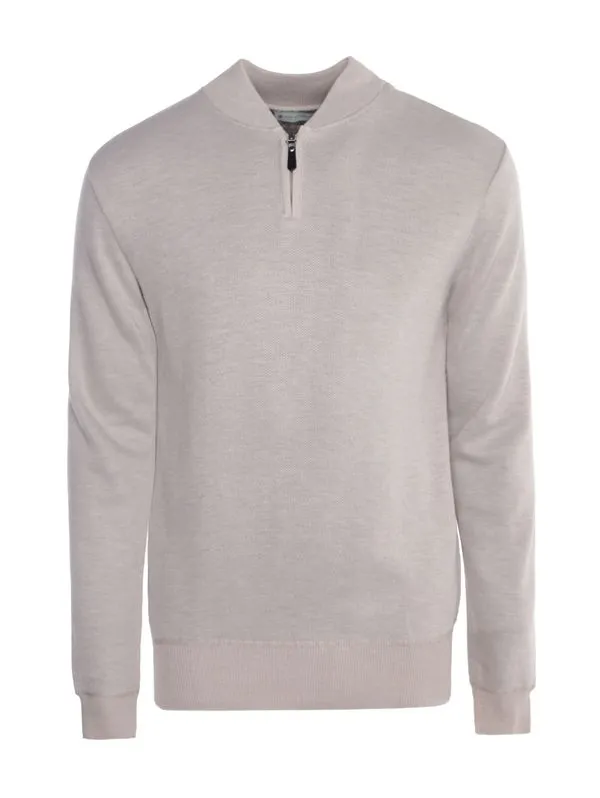 Blusão Tricot Com Zíper Masculino BEGE M