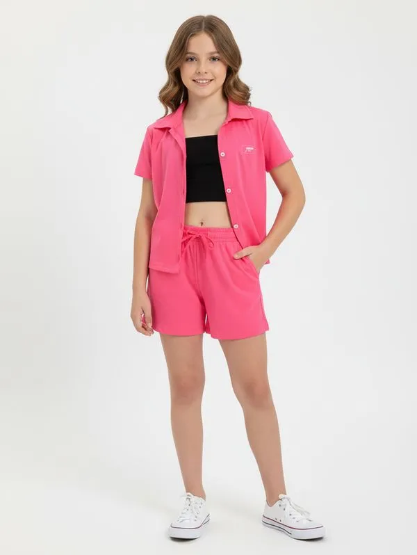 Conjunto Curto Juvenil Para Menina - PINK 16