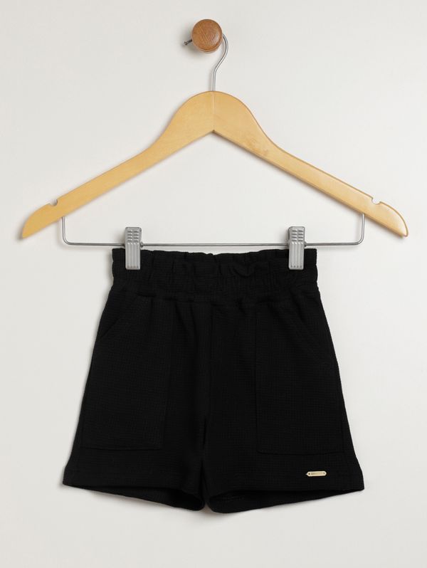 Short Clochard Moletinho Infantil Para Menina - PRETO 3