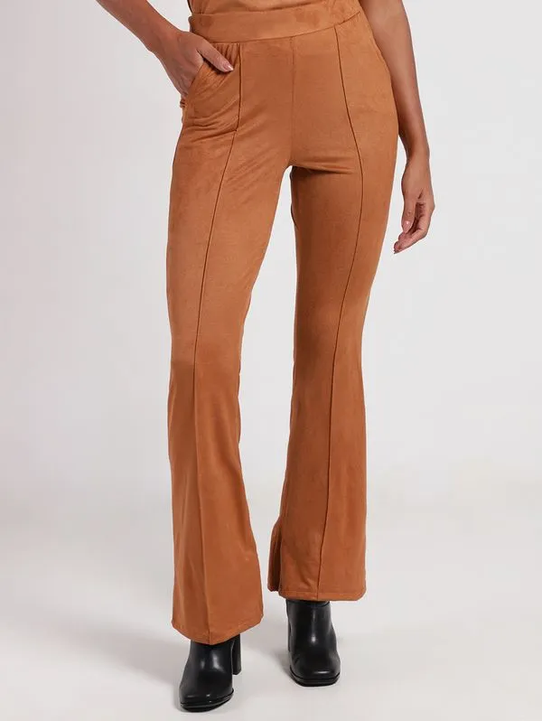 Calça Suede Flare Feminina CARAMELO M