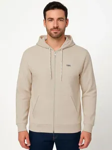 Jaqueta Moletinho com Capuz Masculina AREIA G