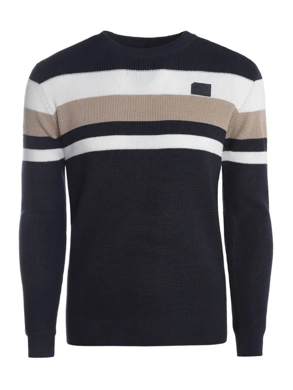 Blusão Tricot Listrado Masculino MARINHO G