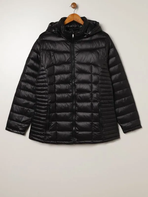 Jaqueta Puffer Plus Size Feminina PRETO G3