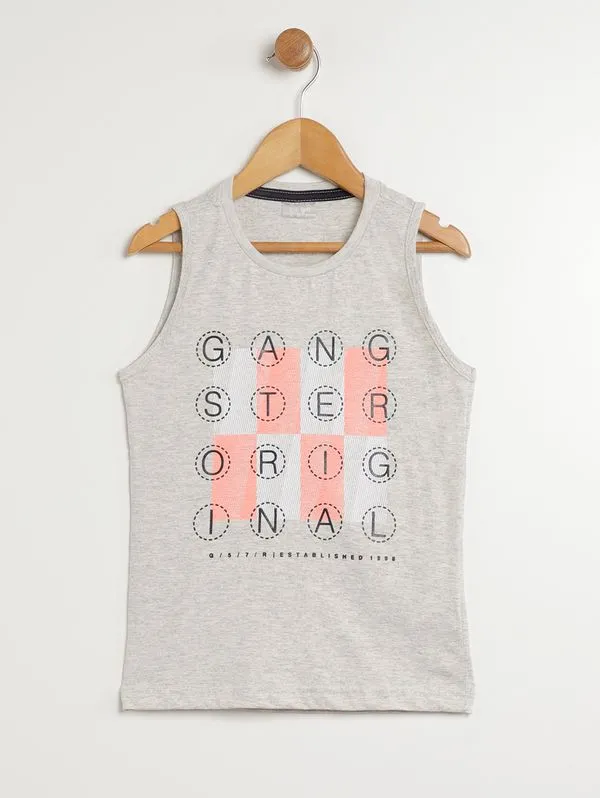 Camiseta Regata Gangster Infantil Para Menino - MESCLA 8