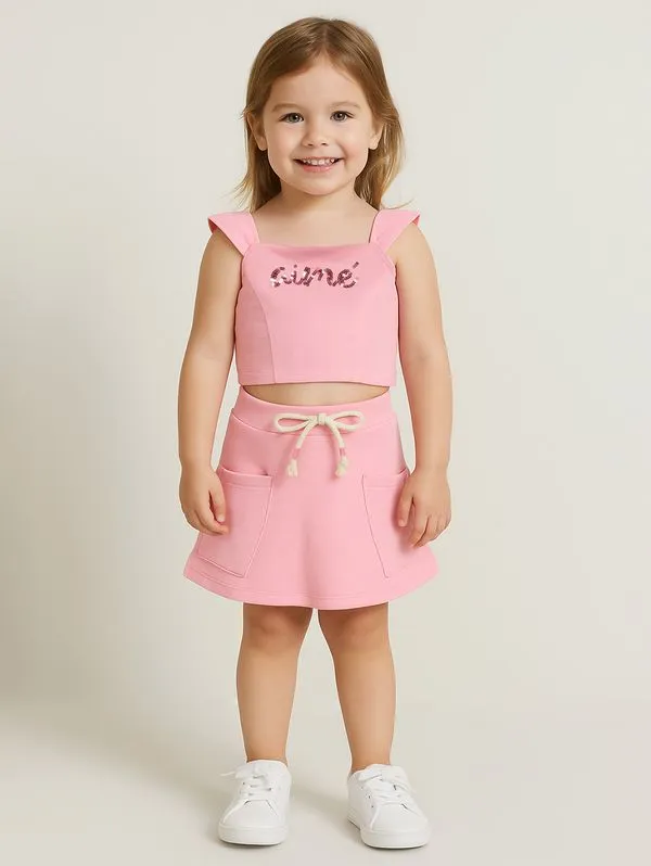 Conjunto Curto Infantil Para Menina - ROSA 3